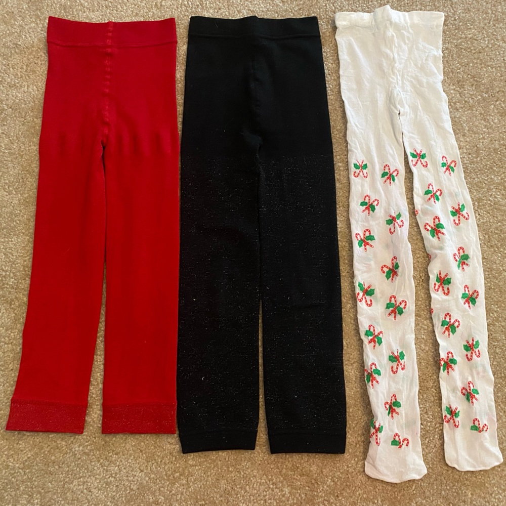 3 Girls winter / holiday tights size 4-6